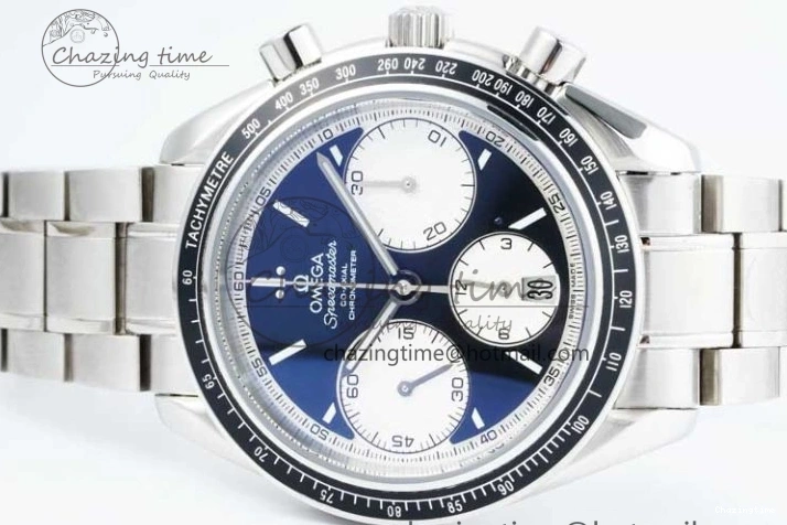 0720 Cozy Speedmaster Racing Master SS HKF Best Edition Black White Dial on SS Bracelet A 7807